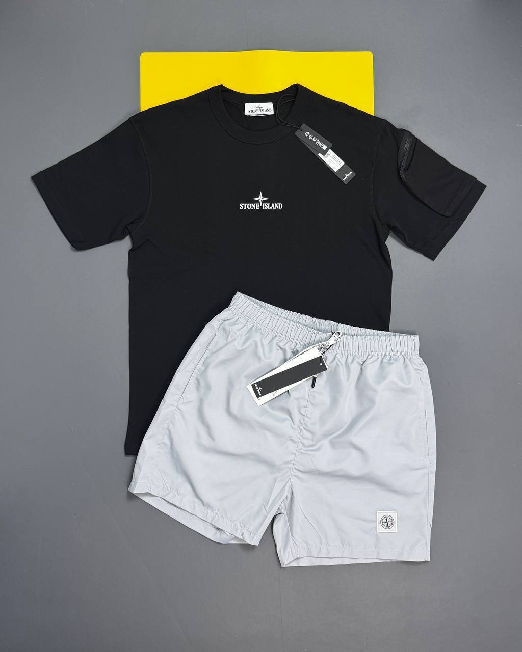 Stone Island Regular Fit Logo Embroidered T-Shirts & Shorts Sets Mens UK Reps AAA Quality