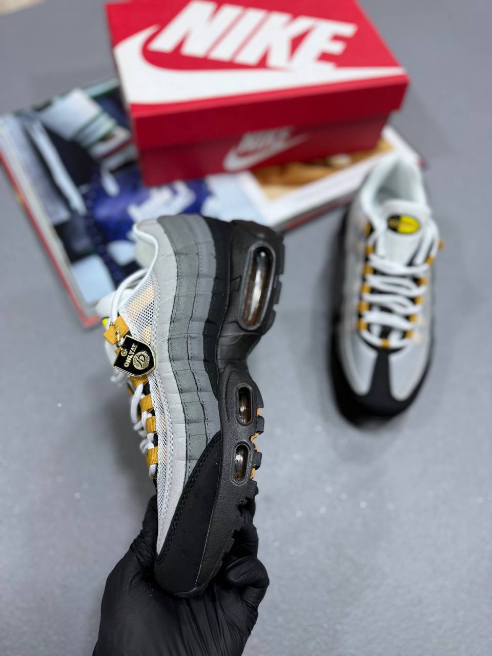 Nike Air Max 95 Yellow Strike Icons Mens Trainers UK Reps AAA Quality