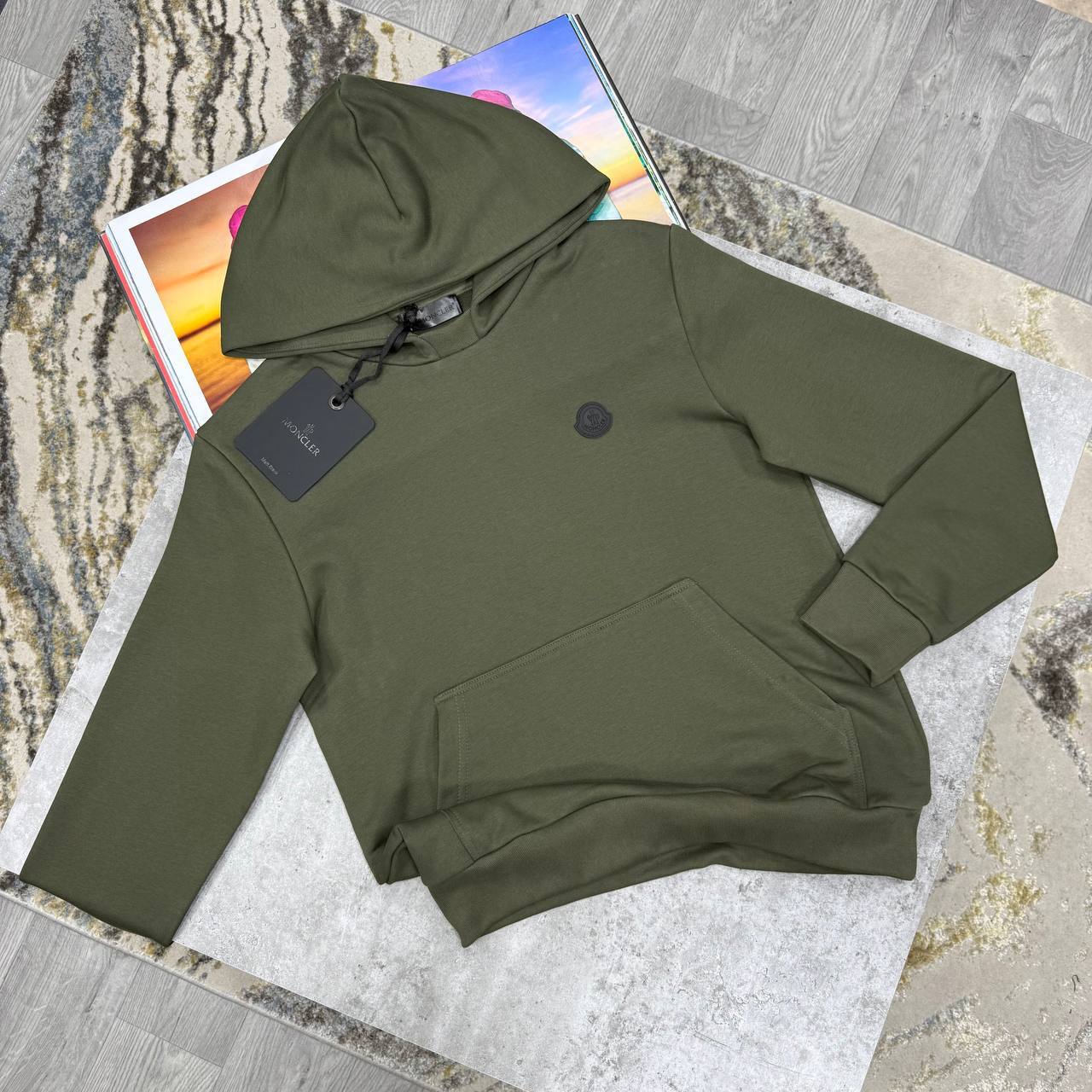 Moncler Tonal Back Logo Cotton Hoodie in Multiple Colors Best Sale UK Reps AAA Quality