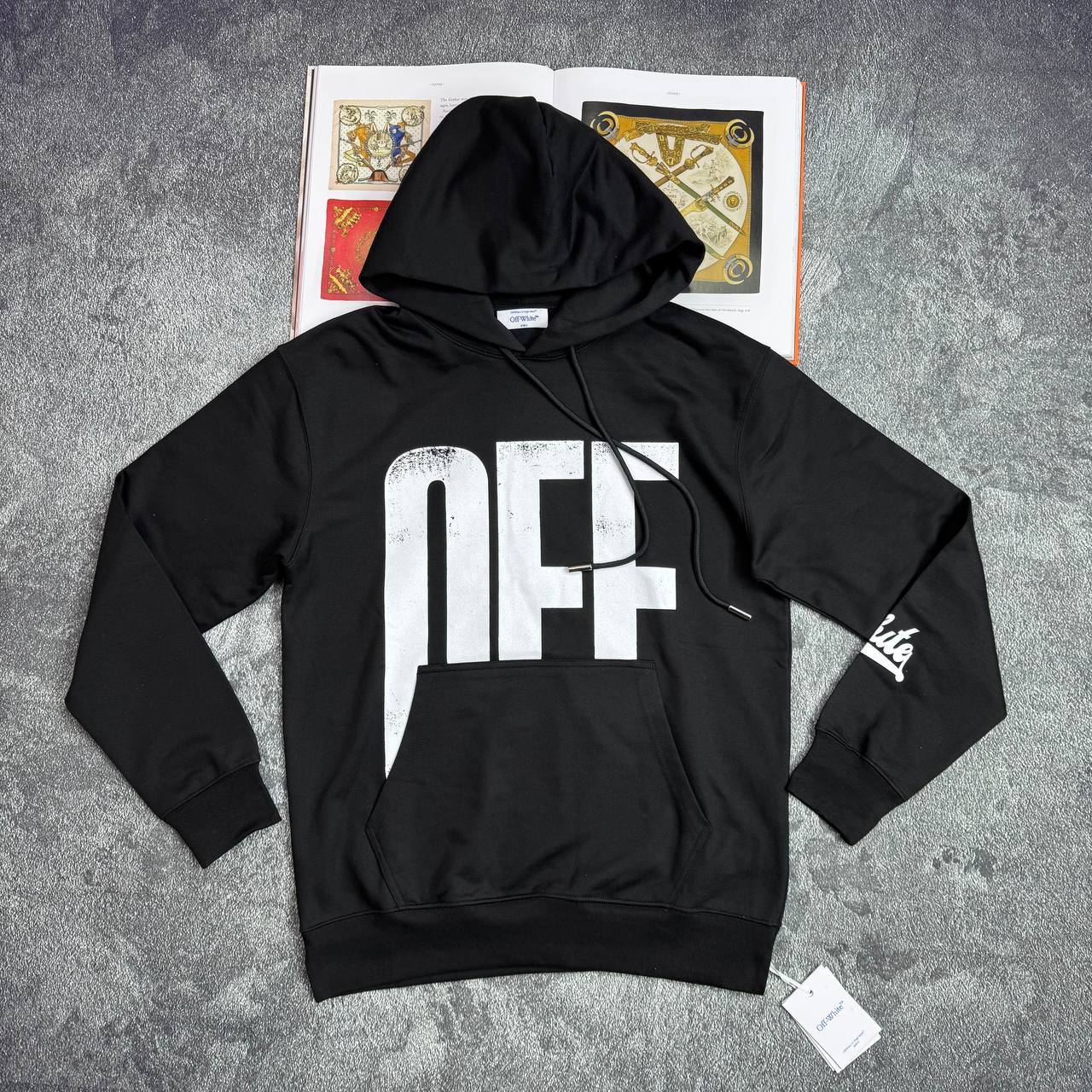 Off-White Black Big Off Diag Skate Hoodie Mens in Black Color Best Sale UK Reps AAA Quality