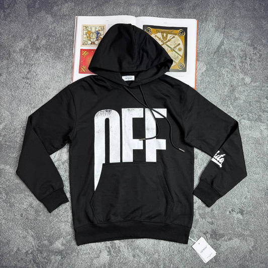 Off-White Black Big Off Diag Skate Hoodie Mens in Black Color Best Sale UK Reps AAA Quality
