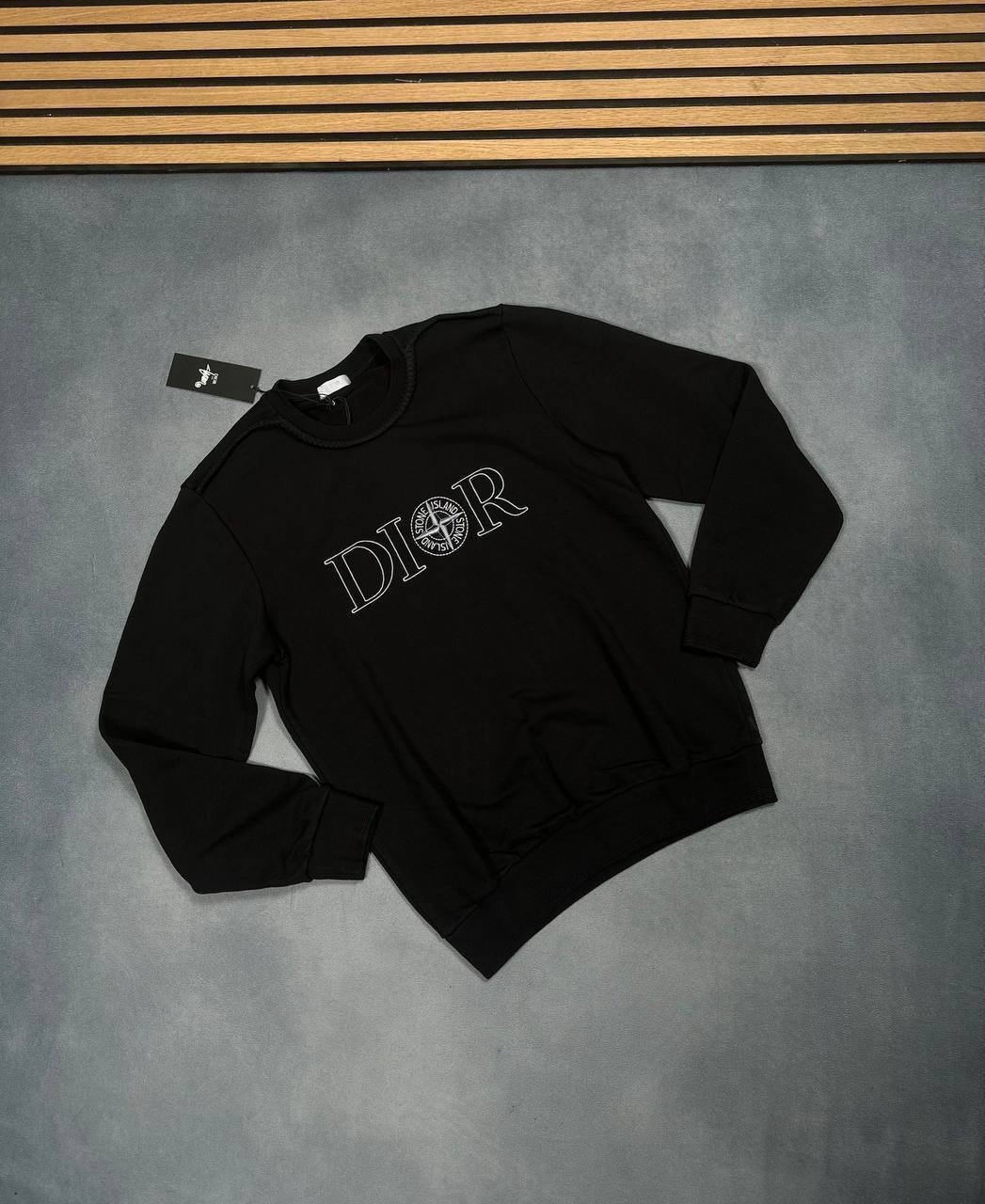 Dior x Stone Island Authentic Christian Dior Black Logo Jumpers Mens UK Reps AAA Quality