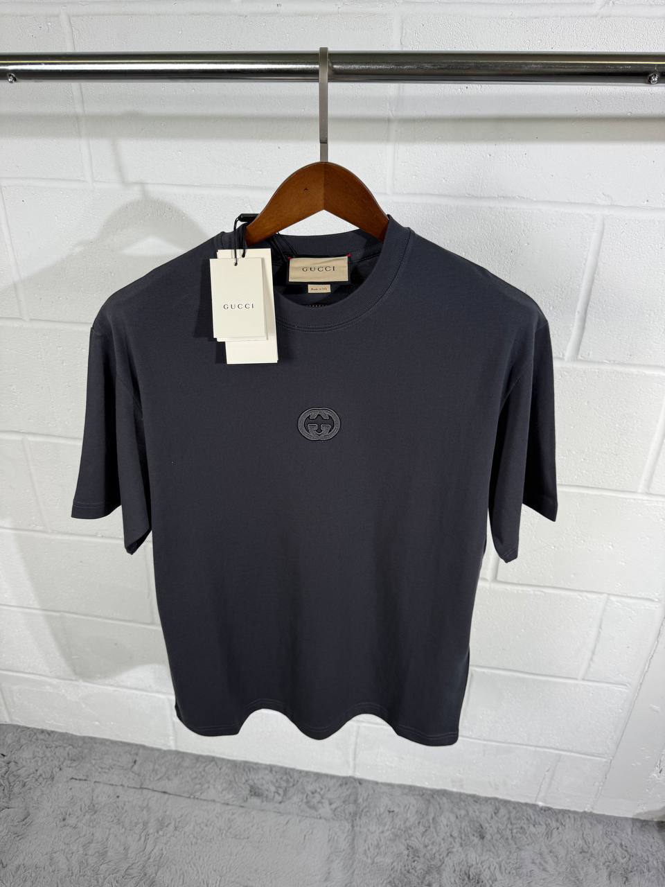 Gucci Men's Interlocking G-Patch Cotton Jersey T-Shirts Mens UK Reps AAA Quality