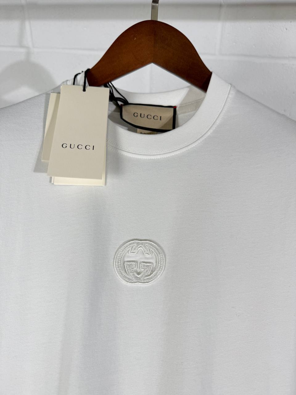 Gucci Men's Interlocking G-Patch Cotton Jersey T-Shirts Mens UK Reps AAA Quality