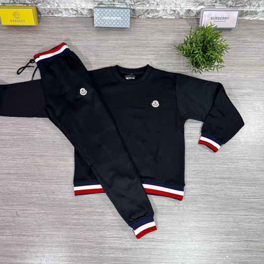 Moncler Tricolour-Trimmed Cotton Fashion Tracksuits Mens in Multiple Colors UK Reps AAA Quality