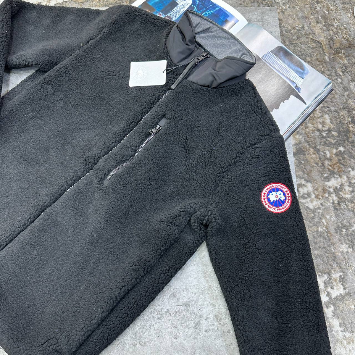 Canada Goose Men Luxury Men Collection Charcoal Grey Fleece Jacket UK Reps AAA Quality