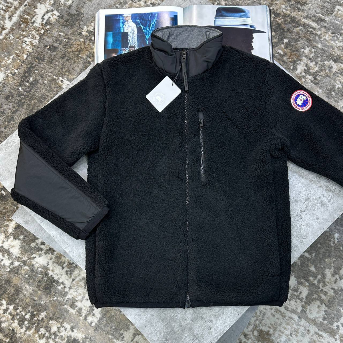 Canada Goose Men Luxury Men Collection Charcoal Grey Fleece Jacket UK Reps AAA Quality