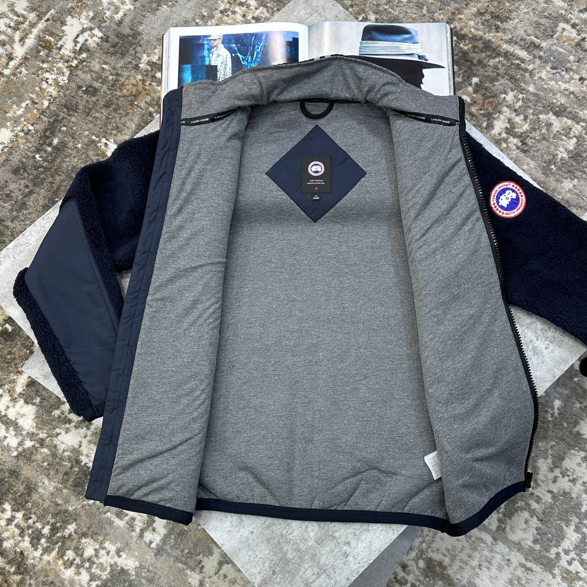 Canada Goose Men Luxury Men Collection Charcoal Grey Fleece Jacket UK Reps AAA Quality