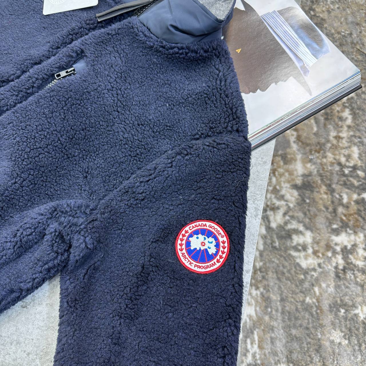 Canada Goose Men Luxury Men Collection Charcoal Grey Fleece Jacket UK Reps AAA Quality