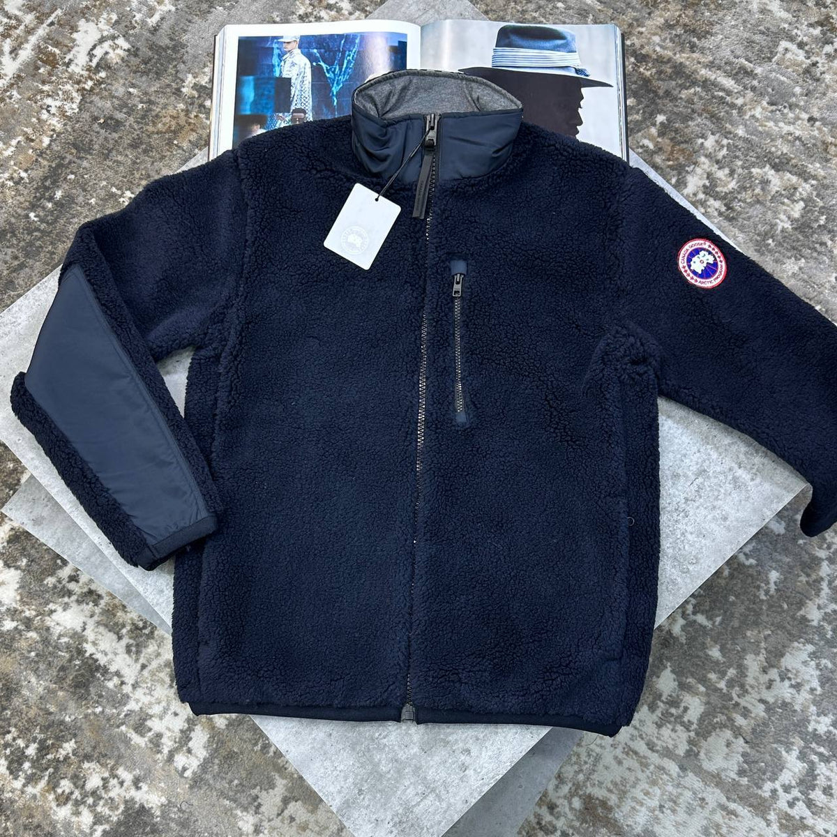 Canada Goose Men Luxury Men Collection Charcoal Grey Fleece Jacket UK Reps AAA Quality