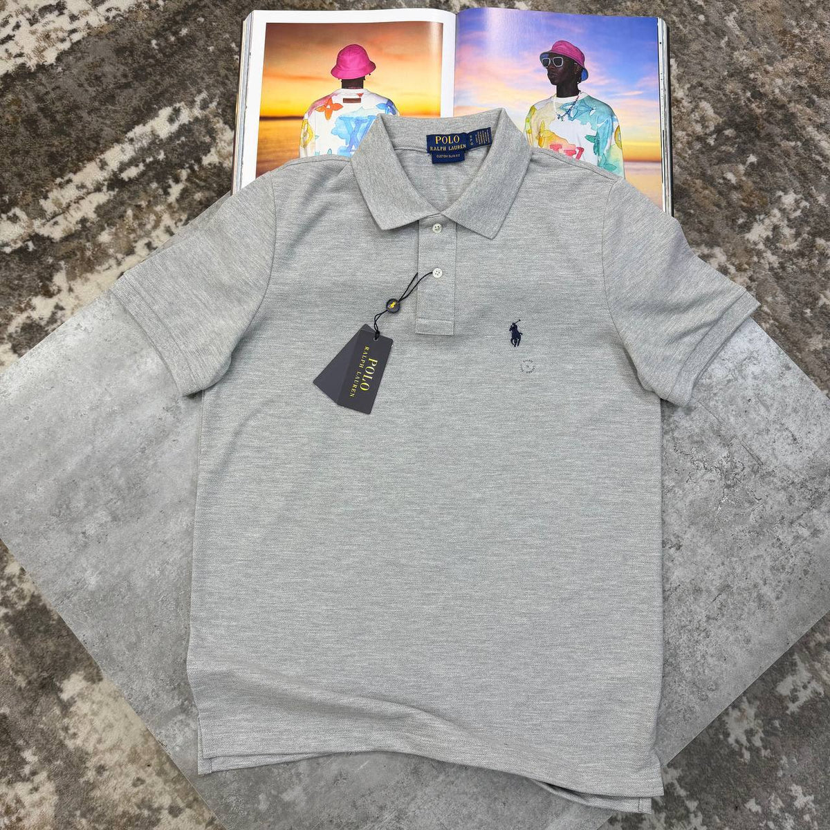 Polo Ralph Lauren Men Luxury Men Collection Heather Grey Polo Shirt UK Reps AAA Quality