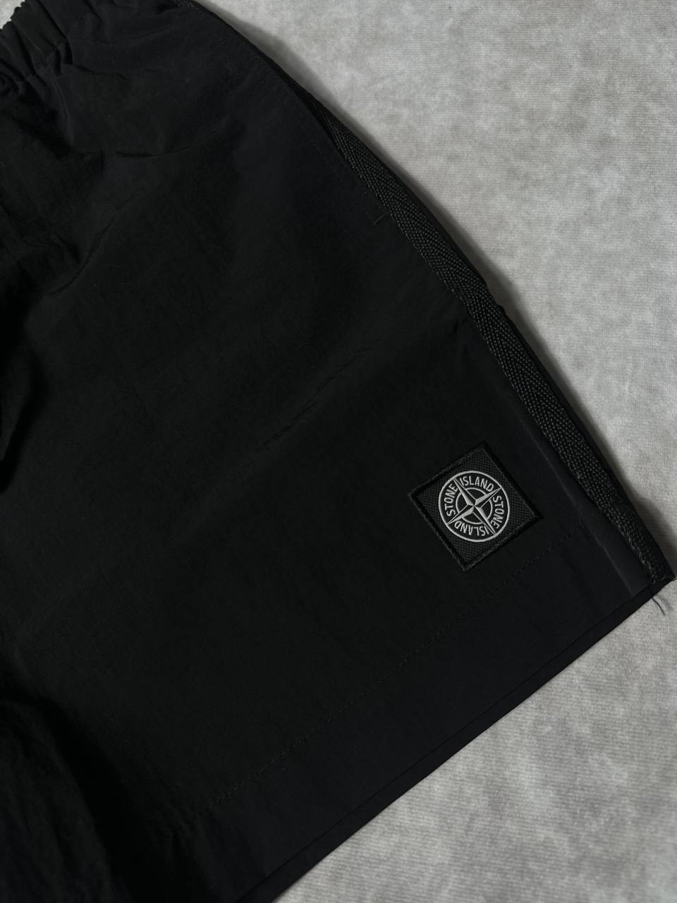 Stone Island Black Crinkled Swim Shorts in 2 Colors Mens Best Sale UK Reps AAA Quality