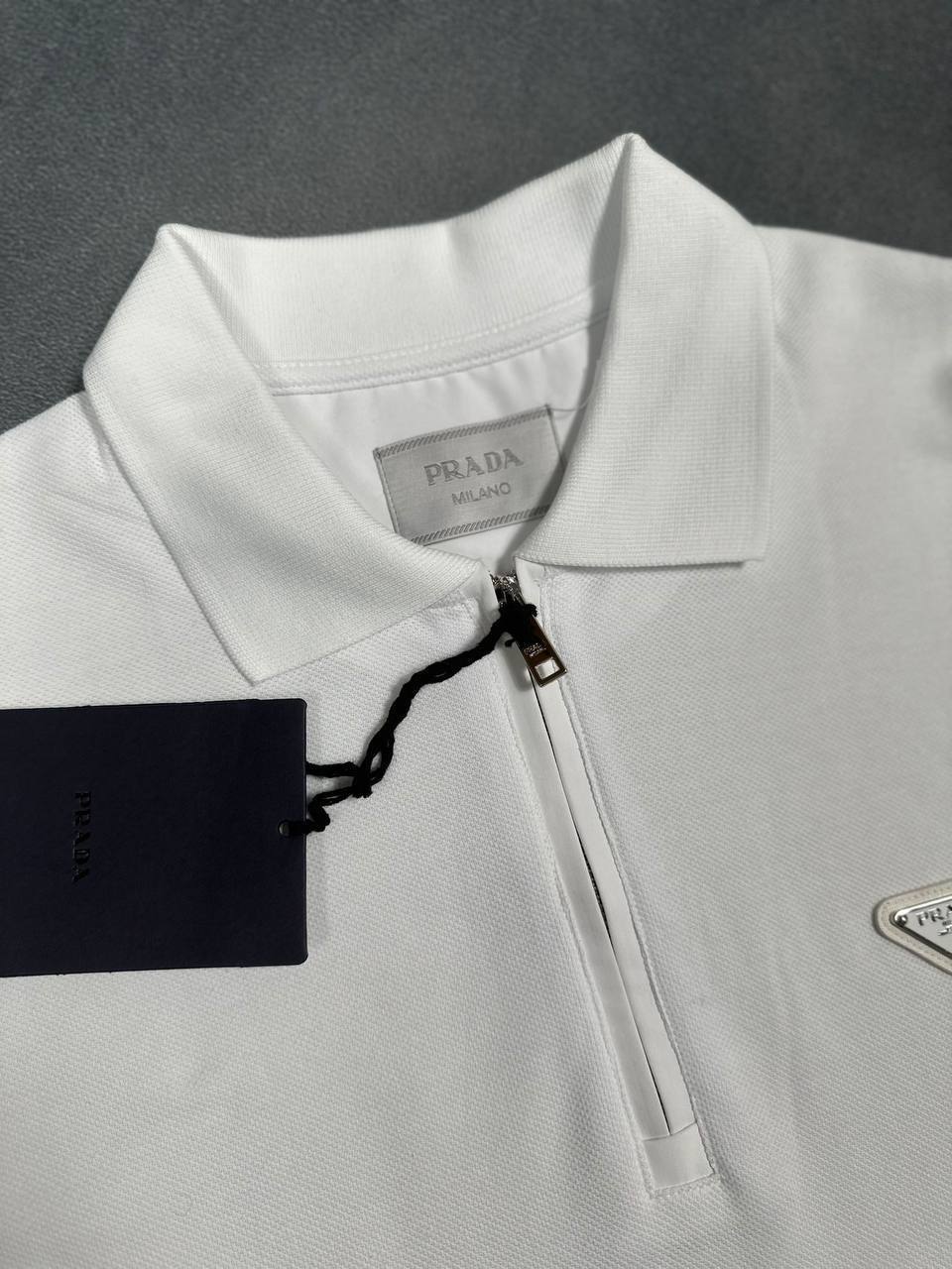 Prada Quater Zip Polo Shirts Mens in Multiple Colors UK Reps AAA Quality