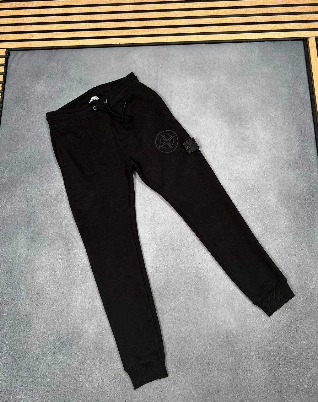 Stone Island Compass-Patch Mens Tracksuit in Black Best Sale UK Reps AAA Quality