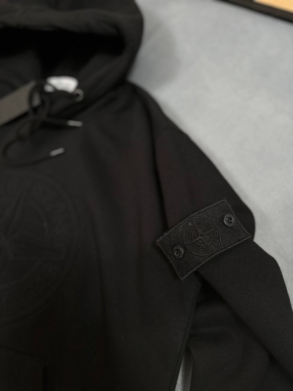 Stone Island Compass-Patch Mens Tracksuit in Black Best Sale UK Reps AAA Quality