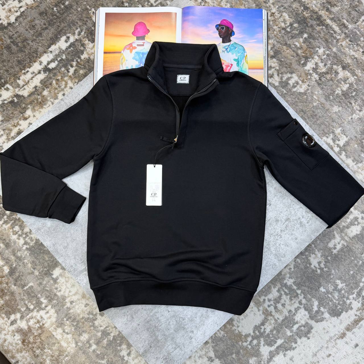 C.P. Company Light Fleece Half-Zip Jumpers Mens UK Reps AAA Quality