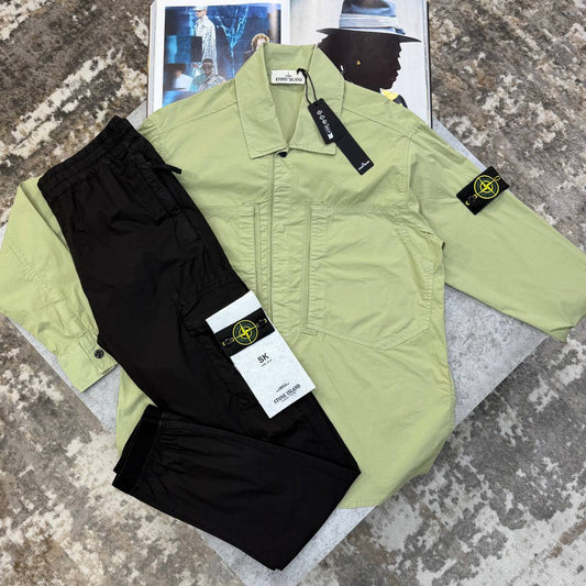 Stone Island Cotton Twill Overshirt & Cargo Pant UK Reps AAA Quality