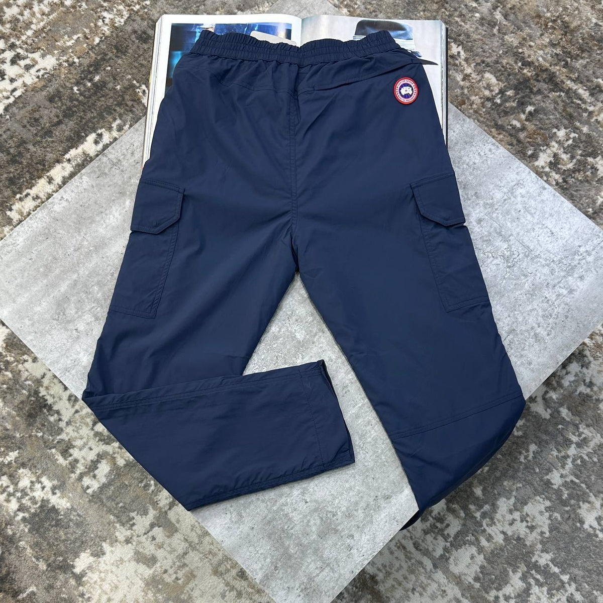 Canada Goose Men Luxury Men Collection Navy Blue Cargo Pants UK Reps AAA Quality