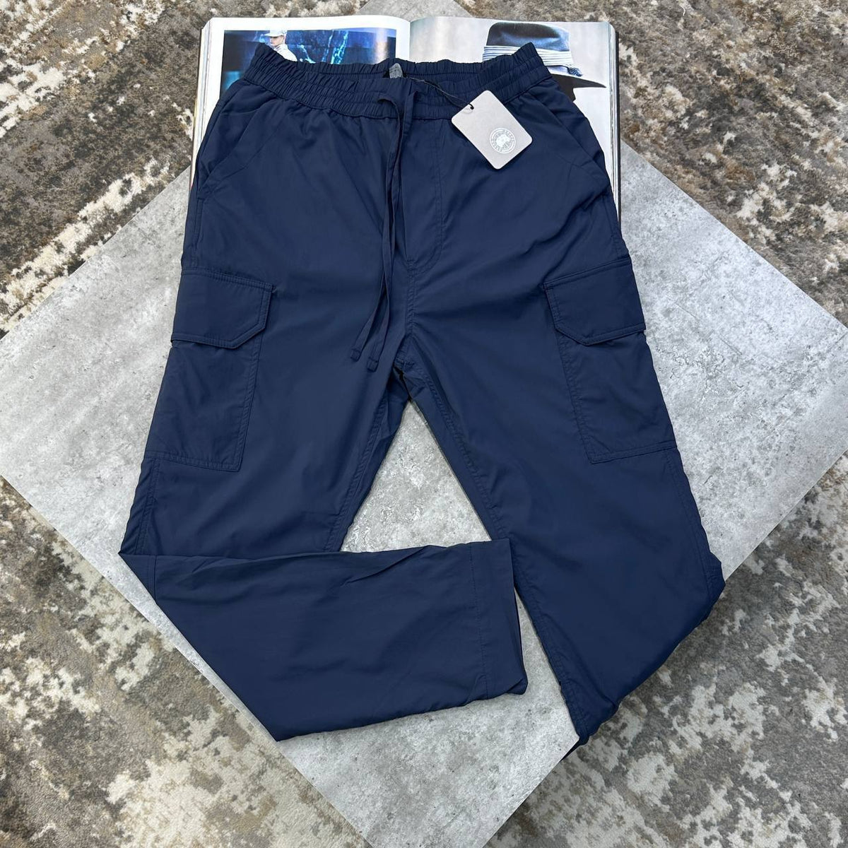 Canada Goose Men Luxury Men Collection Navy Blue Cargo Pants UK Reps AAA Quality