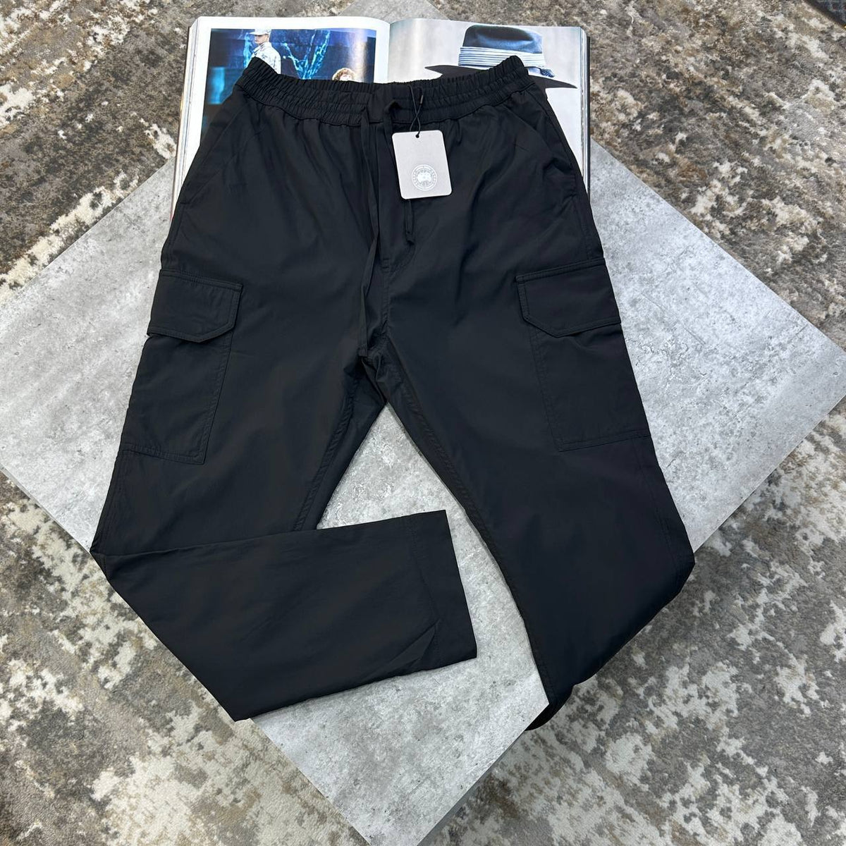 Canada Goose Men Luxury Men Collection Navy Blue Cargo Pants UK Reps AAA Quality