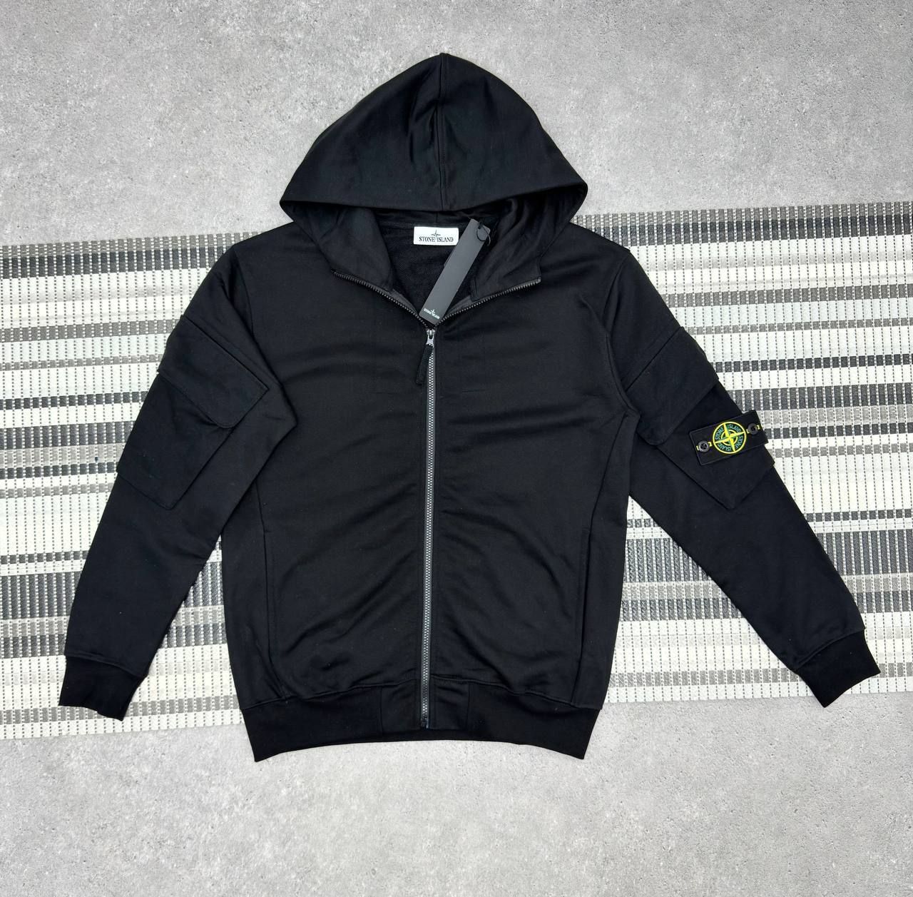 Stone Island Regular-Fit Zipper-Up Hooded Compass Badge Hoodie Mens in Multiple Colors Best Sale UK Reps AAA Quality