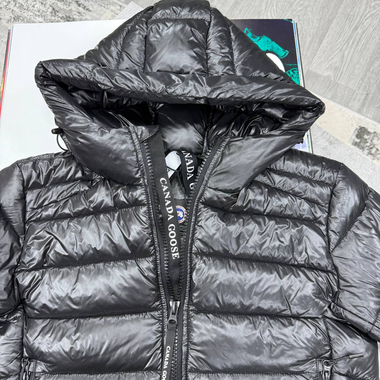 Canada Goose Crofton Logo Black Jacket Mens Best Sale UK Reps AAA Quality