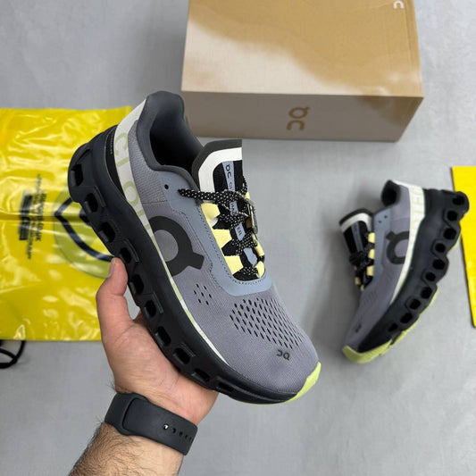 On Cloudmonster Road-Running Shoes Men's Trainers in Fossil Magnet Gray Best Sale UK Reps AAA Quality