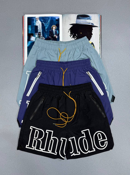 Rhude Straight-Leg Mid-Length Logo Print Swim Shorts in Multiple Colors Mens Best Sale UK Reps AAA Quality