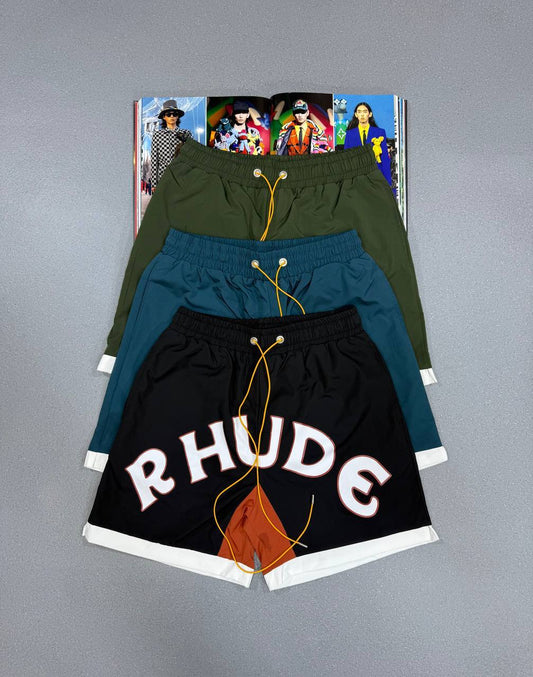 Rhude Printed Sport Shorts Casual Loose Shorts Beach Pants in Multiple Colors Mens UK Reps AAA Quality