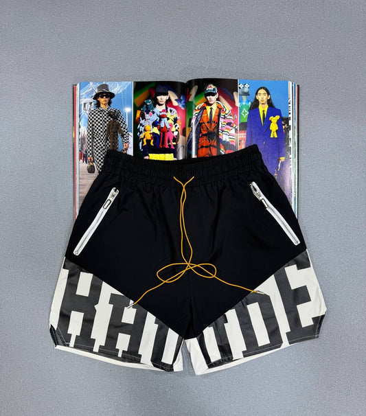 Rhude Shorts for Men Leisure Printing Letter Logo Drawstring Shorts in 2 Colors UK Reps AAA Quality