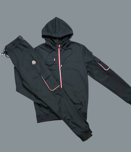 Moncler Tri Color Trimmed Cotton Fashion Tracksuits Mens in 2 Colors UK Reps AAA Quality