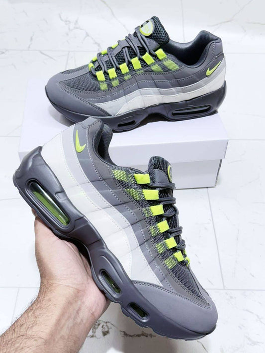 Nike Air Max 95 Grey Neon Mens Fashion Trainers Best Sale UK Reps AAA Quality