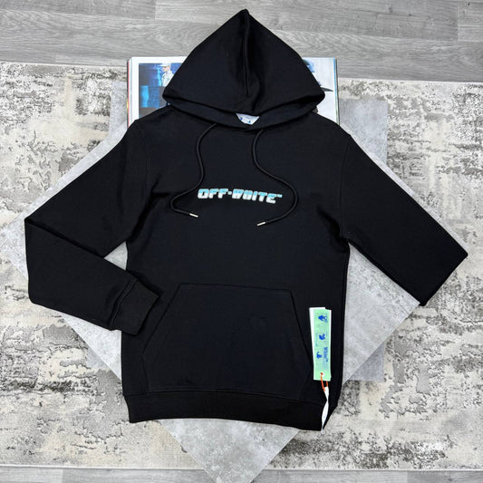 Off-White Grey Between Arrow Hoodie Mens in Black Color Best Sale UK Reps AAA Quality