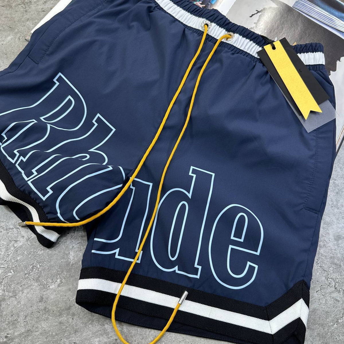 Rhude Logo Nylon Shorts Navy Color Shorts UK Reps Superclone Quality