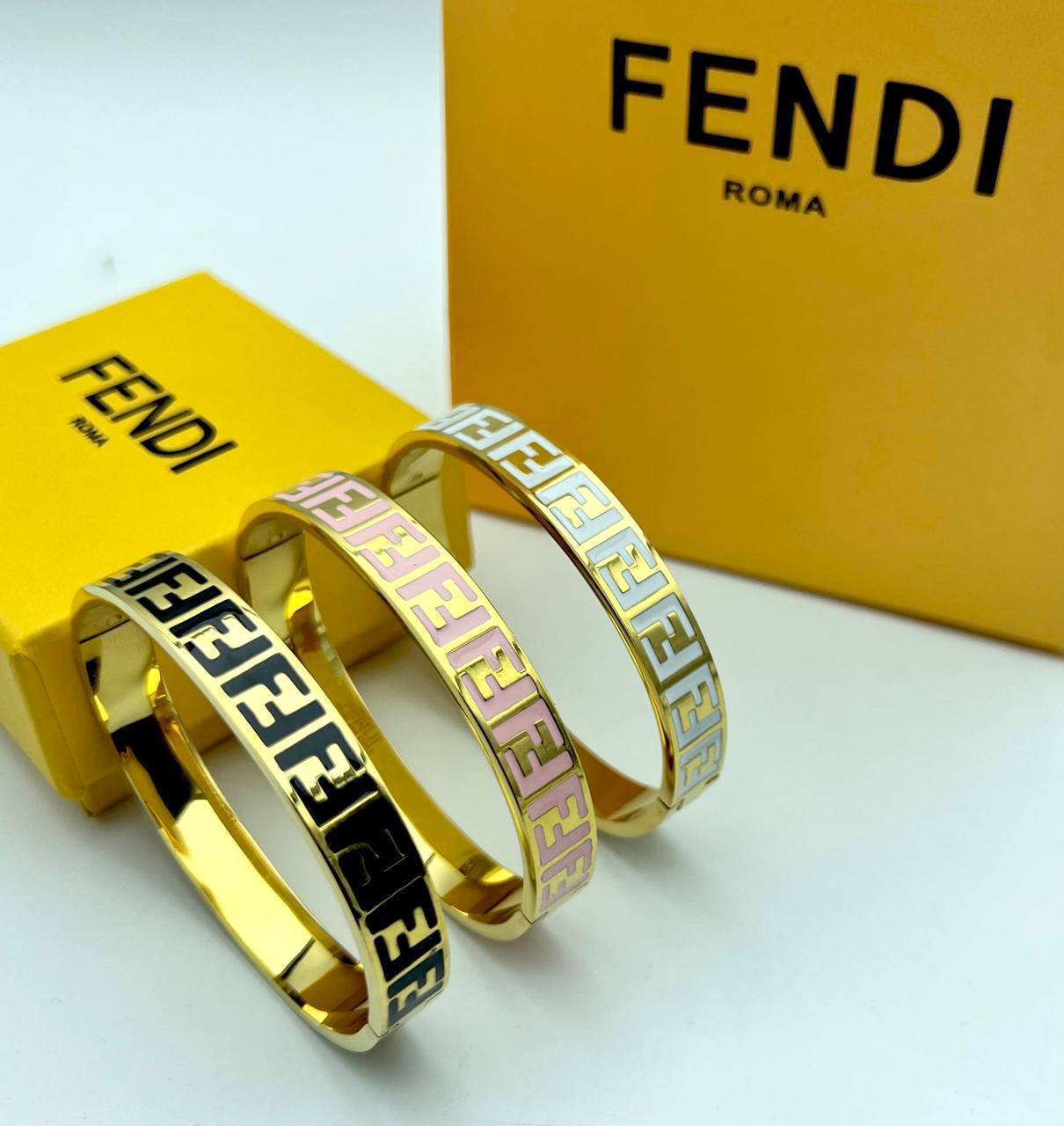 Fendi Golden Women's Designer Logo Bracelets in Multiple Colors UK Reps AAA Quality
