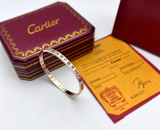 Cartier Love Pave Diamond Bracelet Fashion Womens in Rose Gold Color UK Reps AAA Quality