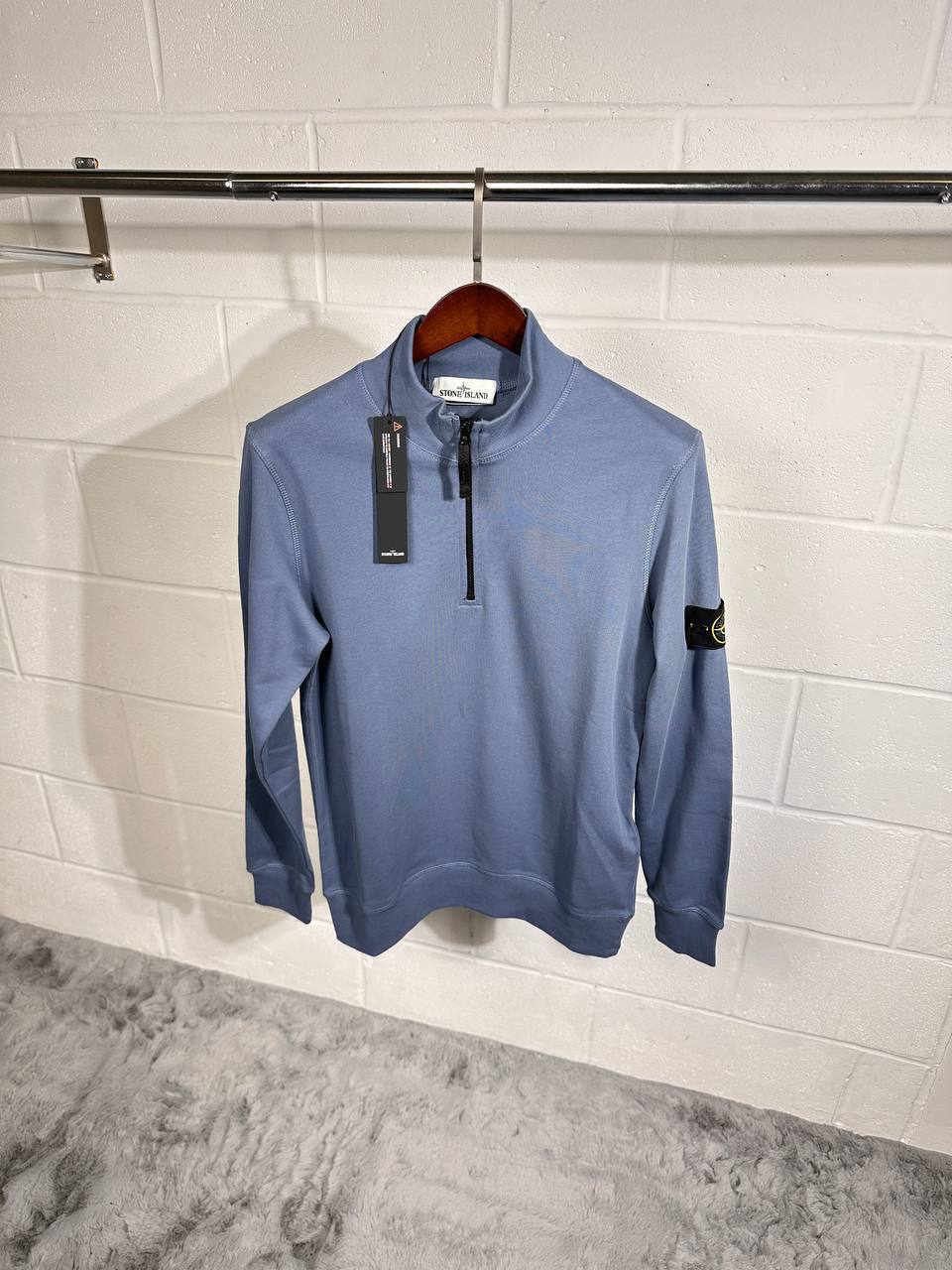 Stone Island Badge Half-Zip Cotton Sweatshirts Mens in Multiple Colors Best Sale UK Reps AAA Quality