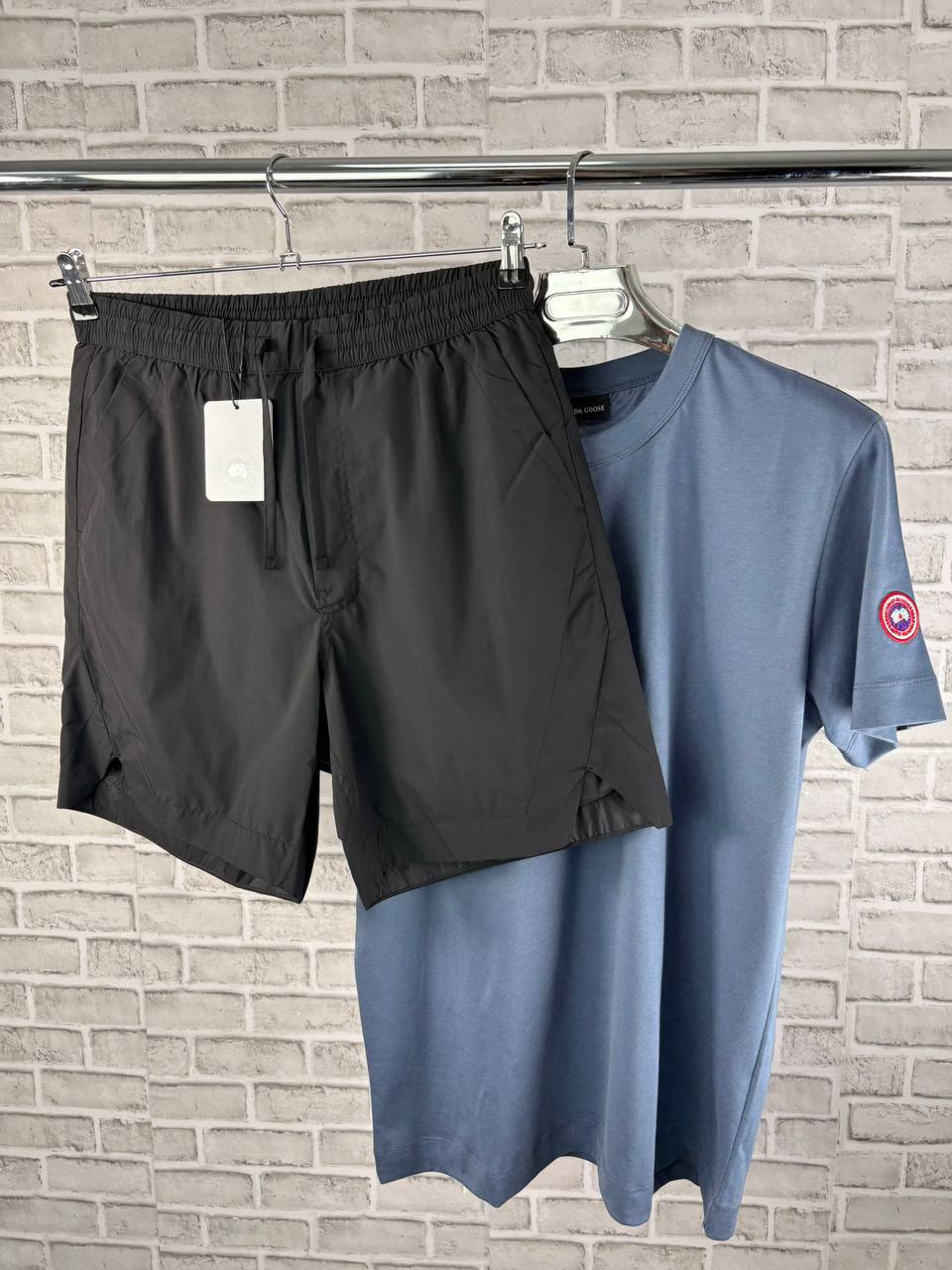 Canada Goose Short Sleeve Logo Patch T-Shirts & Shorts Sets Mens in Multiple Colors UK Reps AAA Quality