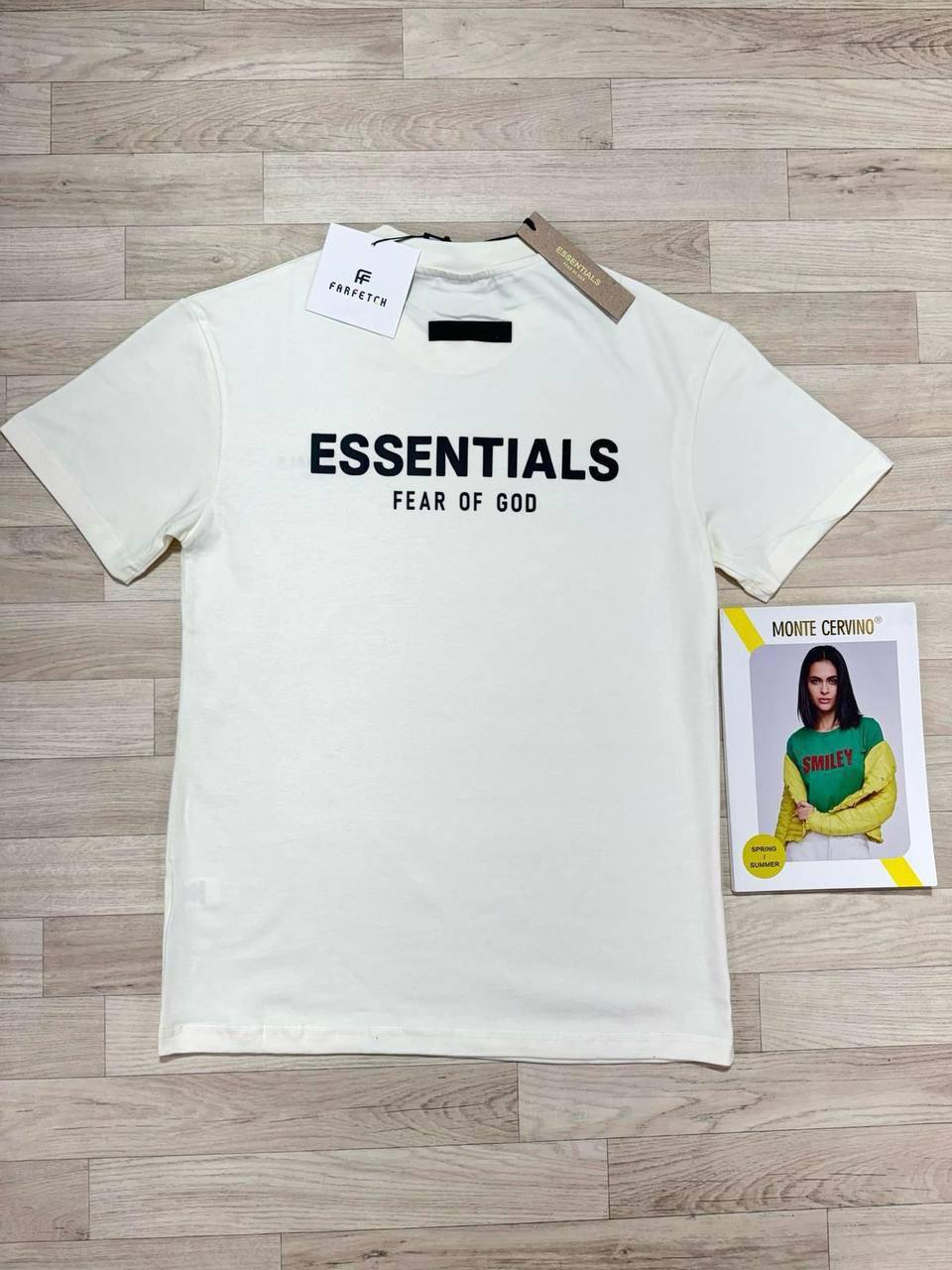 Essentials Fear of God Light Oatmeal Short Sleeve T-Shirts Mens in Multiple Colors Best Sale UK Reps AAA Quality