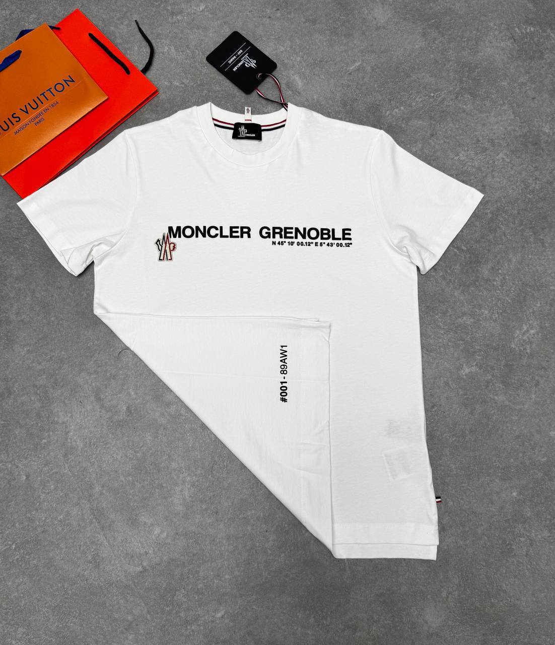 Moncler Grenoble Ivory Logo Cotton T-Shirts Mens in Multiple Colors UK Reps AAA Quality