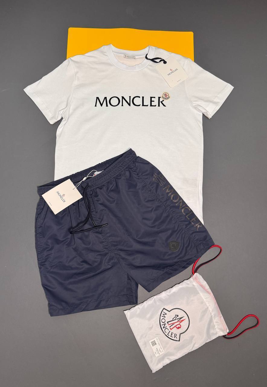 Moncler Logo Printed Fashion Round Neck T-Shirts & Shorts Set in Multiple Colors UK Reps AAA Quality