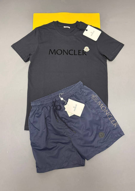 Moncler Logo Printed Fashion Round Neck T-Shirts & Shorts Set in Multiple Colors UK Reps AAA Quality