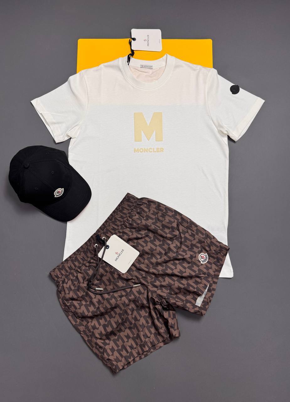 Moncler Monogram Logo Print Fashion Logo T-Shirts & Shorts Set Mens in Multiple Colors UK Reps AAA Quality