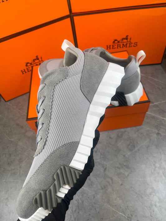 Hermes Grey Bouncing Sports Sneakers Men's Best Sale UK Reps AAA Quality