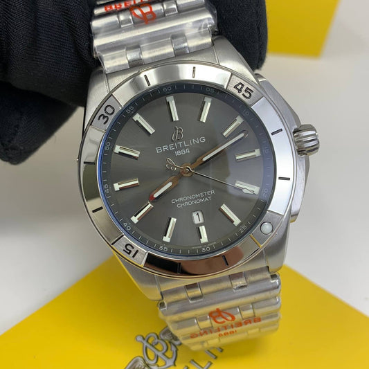 Breitling Chronomat GMT 40mm Grey Dial Silver Bracelet Mens Watch Best Sale UK Reps AAA Quality