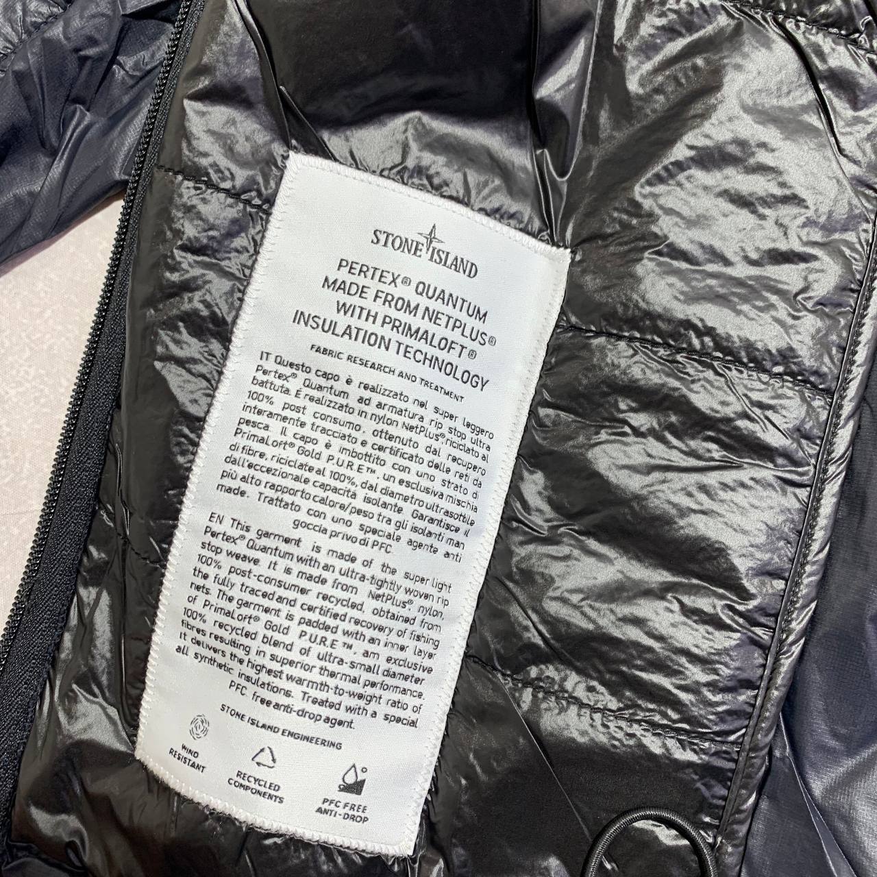 Stone Island Packable Pertex Quantum Flock Jacket Mens in Navy Colors Best Sale UK Reps AAA Quality