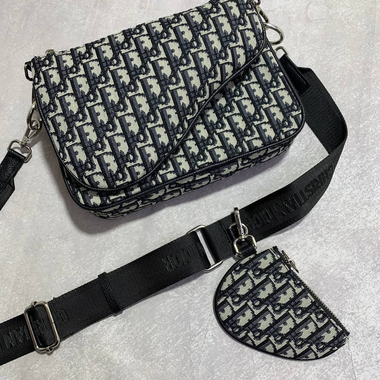 Christian Dior Saddle Triple Pouch Oblique Jacquard Mens Bag in Beige Color Best Sale UK Reps AAA Quality