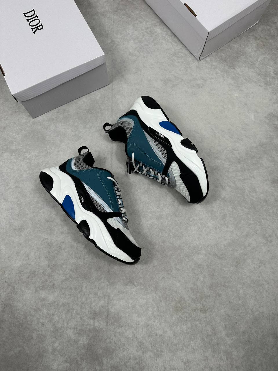 Dior B22 Homme Sport Shoes Blue Deep Green Mens Sneakers UK Reps AAA Quality