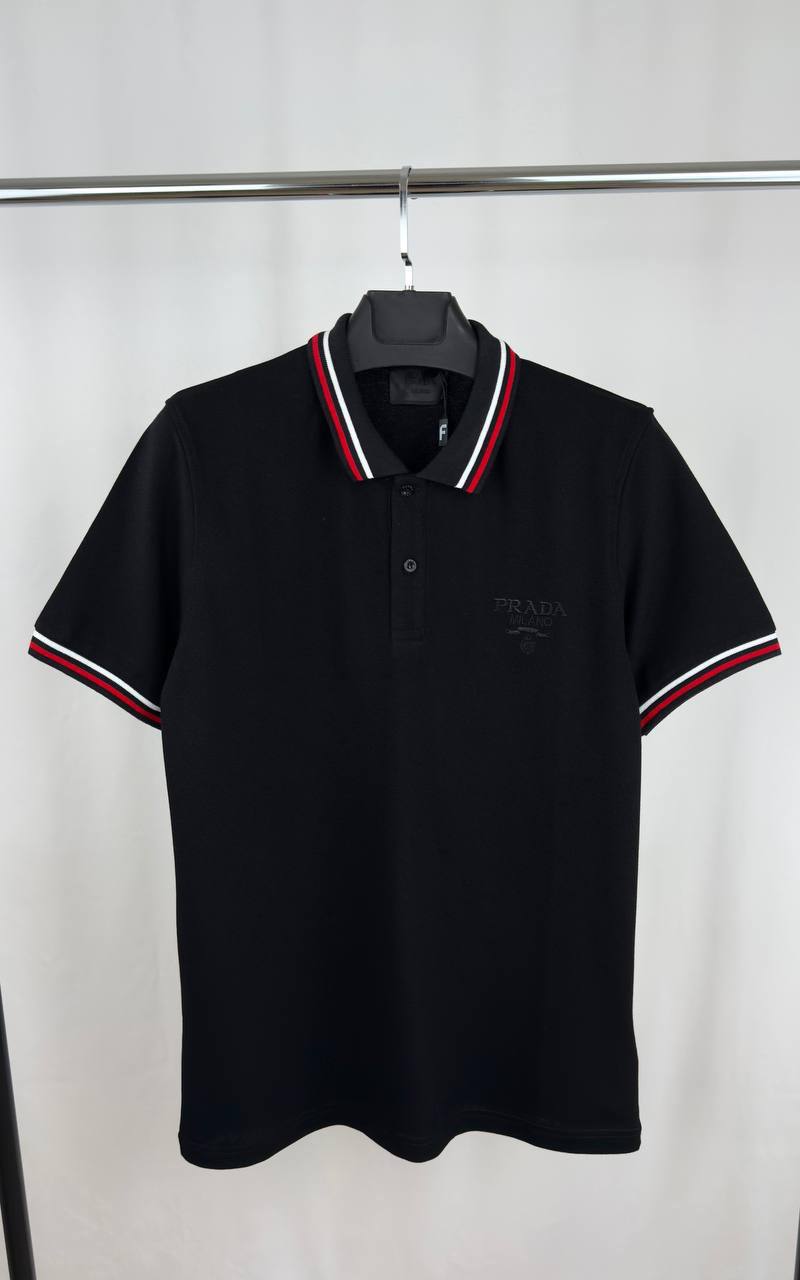 Prada Piquet Short Sleeve Polo Shirts Mens in 2 Colors UK Reps AAA Quality