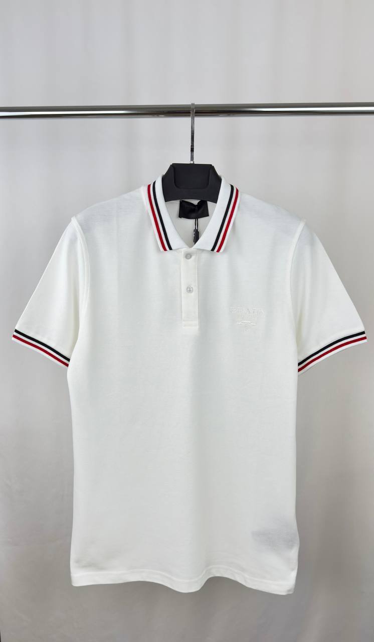 Prada Piquet Short Sleeve Polo Shirts Mens in 2 Colors UK Reps AAA Quality